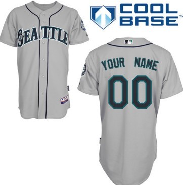 Mens Seattle Mariners Customized Gray Jersey