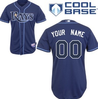 Mens Tampa Bay Rays Customized Navy Blue Jersey