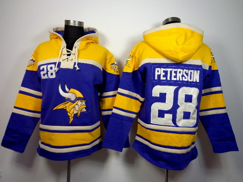 NFLPLAYERS Minnesota Vikings #28 Adrian Peterson Purple Hoody