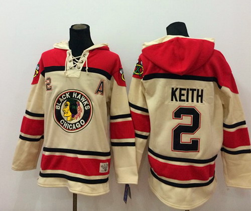 Chicago Blackhawks #2 Duncan Keith Cream Old Time Hockey hoodie