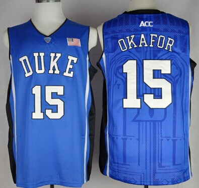 Men's Duke Blue Devils #15 Jahlil Okafor College Basketball Jerseys - Blue