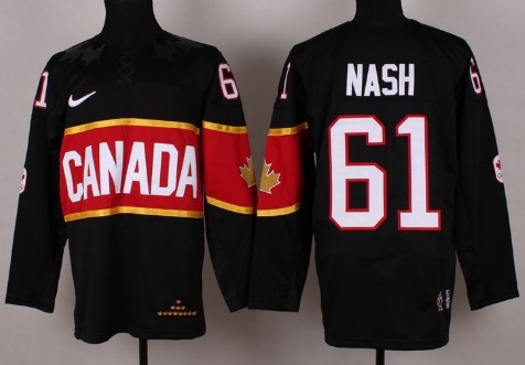 Men's Canada 2014 Olympics Hockey Jersey #61 Rick Nash Black