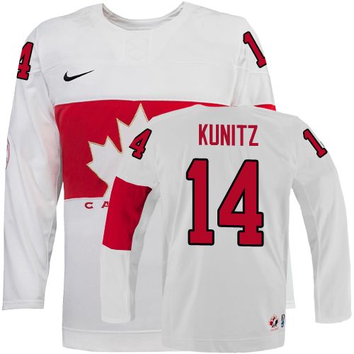 Men's Canada 2014 Olympics Hockey Jersey #14 Chris Kunitz White