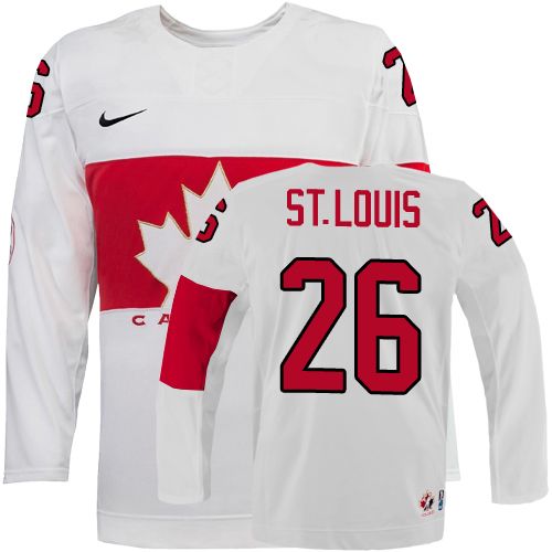 Men's Canada 2014 Olympics Hockey Jersey #26 Martin St.Louis White