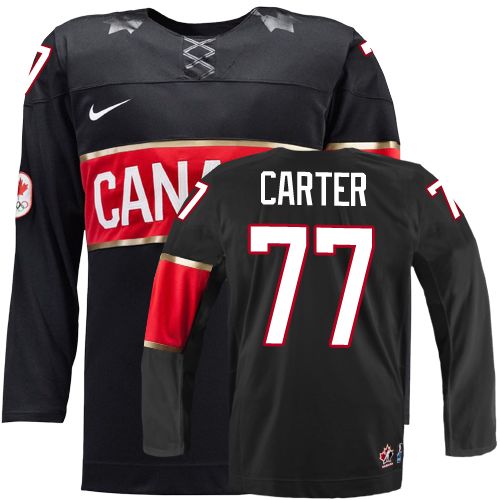 Men's Canada 2014 Olympics Hockey Jersey #77 Jeff Carter Black