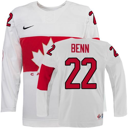 Men's Canada 2014 Olympics Hockey Jersey #22 Jamie Benn White