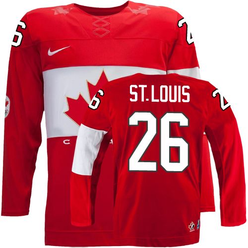 Men's Canada 2014 Olympics Hockey Jersey #26 Martin St.Louis Red
