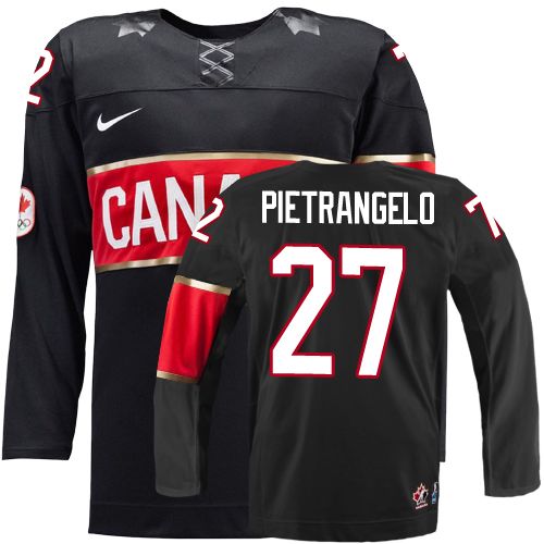 Men's Canada 2014 Olympics Hockey Jersey #27 Alex Pietrangelo Black