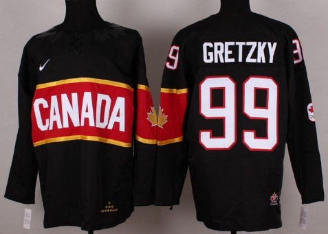 Men's Canada Team Jersey #99 Wayne Gretzky Black