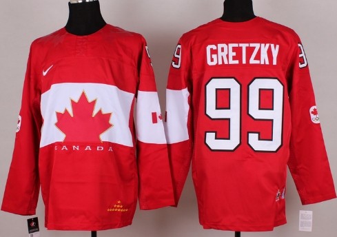 Men's Canada Team Jersey #99 Wayne Gretzky Red