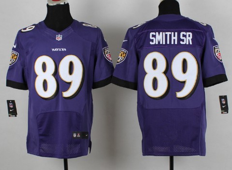 Men's Baltimore Ravens #89 Steve Smith Sr Purple Nik Elite Jersey