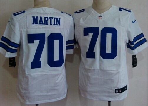 Men's Dallas Cowboys #70 Zack Martin White Nik Elite Jersey