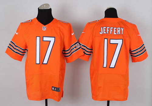 Men's Chicago Bears #17 Alshon Jeffery Orange Nik Elite Jersey