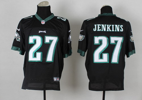 Men's Philadelphia Eagles #27 Malcolm Jenkins Black Nik Elite Jersey
