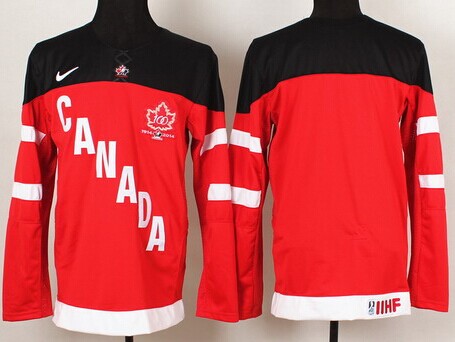 Men's Team Canada 1914-2014 Blank Red 100TH Jersey
