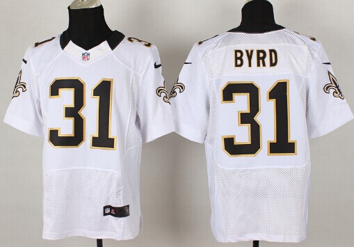 Men's New Orleans Saints #31 Jairus Byrd White Nik Elite Jersey