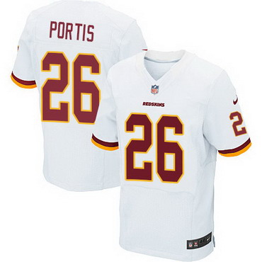 Men's Washington Redskins Retired Player #26 Clinton Portis White Retired Nike Elite Jersey