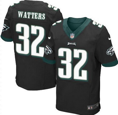 Men's Philadelphia Eagles Retired Player #32 Ricky Watters Black Nike Elite Jersey