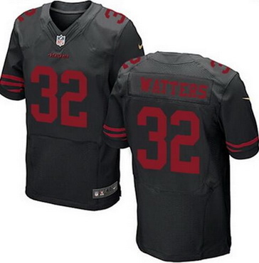 Men's San Francisco 49ers Retired Player #32 Ricky Watters Black 2015 NFL Nike Elite Jersey