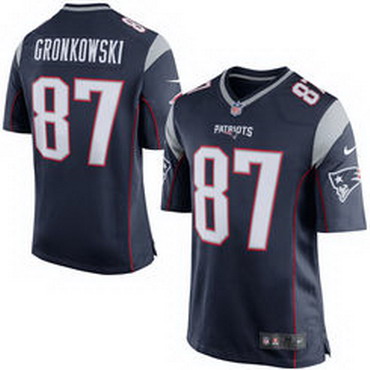 Men's New England Patriots #87 Rob Gronkowski Navy Blue Team Color 2015 New Logo Nike Elite Jersey