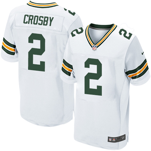 Men's Green Bay Packers #2 Mason Crosby White Road NFL Nike Elite Jersey