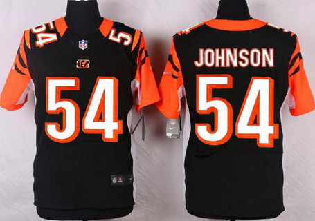 Men's Cincinnati Bengals Retired Player #54 Bob Johnson Black Retired Nike Elite Jersey
