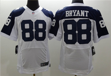 Men's Dallas Cowboys #88 Dez Bryant White Thanksgiving Nike Elite Jersey