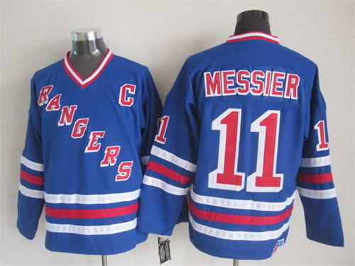 Mens New York Rangers #11 Mark Messier 1993 Light Blue Throwback CCM Jersey