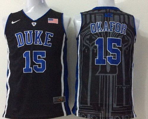 Men's Duke Blue Devils #15 Jahlil Okafor College Basketball Jerseys - Black