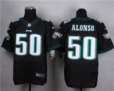 Men's Philadelphia Eagles #50 Kiko Alonso Nike Elite Black Jersey