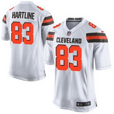 Men's Cleveland Browns #83 Brian Hartline 2015 White Nike Elite Jersey