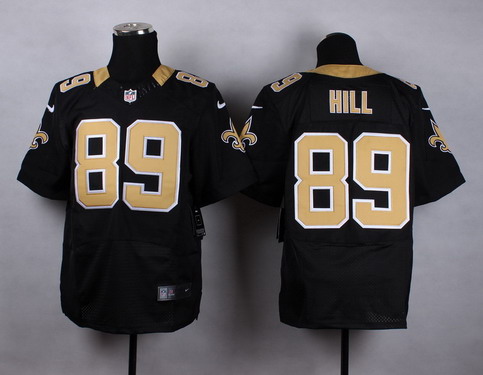 Men's New Orleans Saints #89 Josh Hill Black Nike Elite Jersey
