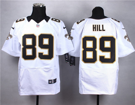 Men's New Orleans Saints #89 Josh Hill White Nike Elite Jersey