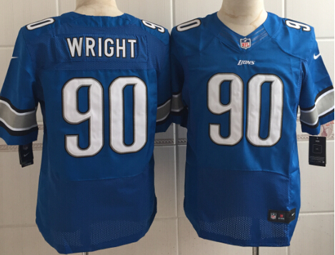 Men's Detroit Lions #90 Gabe Wright Nike Light Blue Elite Jersey