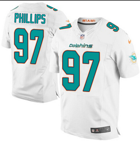 Men's Miami Dolphins #97 Jordan Phillips Nike White Elite Jersey