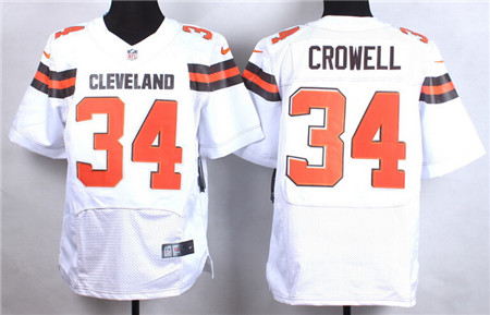 Men's Cleveland Browns #34 Isaiah Crowell 2015 Nike White Elite Jersey