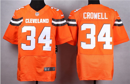 Men's Cleveland Browns #34 Isaiah Crowell 2015 Nike Orange Elite Jersey