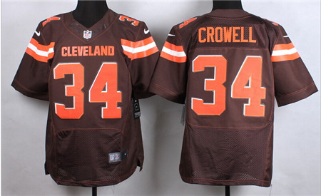 Men's Cleveland Browns #34 Isaiah Crowell 2015 Nike Brown Elite Jersey