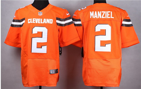 Men's Cleveland Browns #2 Johnny Manziel 2015 Nike Orange Elite Jersey