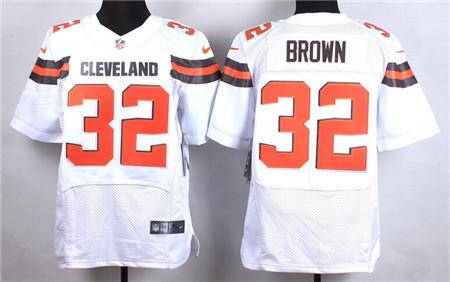 Men's Cleveland Browns #32 Jim Brown 2015 Nike White Elite Jersey