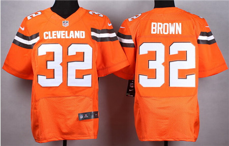 Men's Cleveland Browns #32 Jim Brown 2015 Nike Orange Elite Jersey