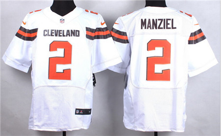 Men's Cleveland Browns #2 Johnny Manziel 2015 Nike White Elite Jersey
