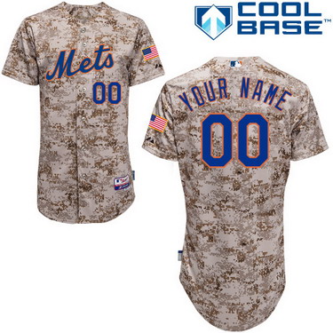 Men's New York Mets Customized 2014 Camo Jersey
