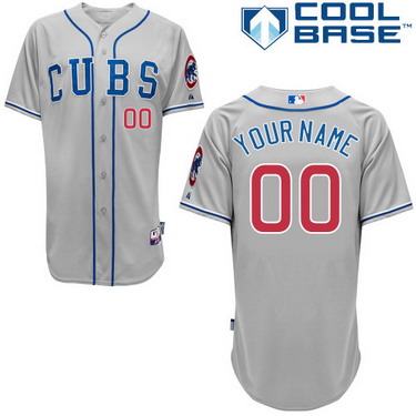 Men's Chicago Cubs Customized 2014 Gray Cubs Jersey