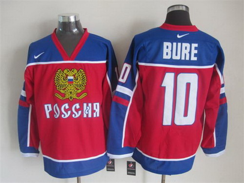 Men's 2015 Team Russia #10 Pavel Bure Red Olympics Hockey Jersey 