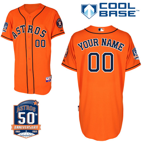 Houston Astros Authentic Personalized Alternate Jersey With Commemorative 50th Anniversary Patch
