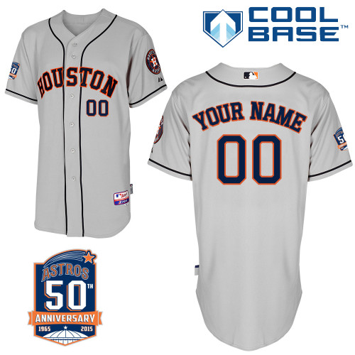 Men's Houston Astros Authentic Personalized Road Jersey With Commemorative 50th Anniversary Patch