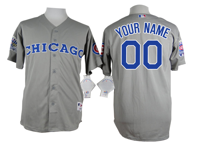 Men's Chicago Cubs Customized 1990 Turn Back The Clock Gray Jersey W 1990 All-Star Patch