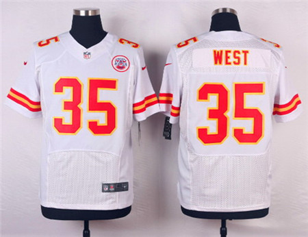 Men's Kansas City Chiefs #35 Charcandrick West White Road Elite Jersey