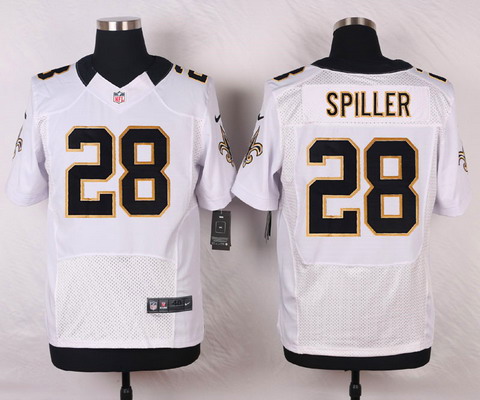 Men's New Orleans Saints #28 C.J. Spiller Nike White Elite Jersey